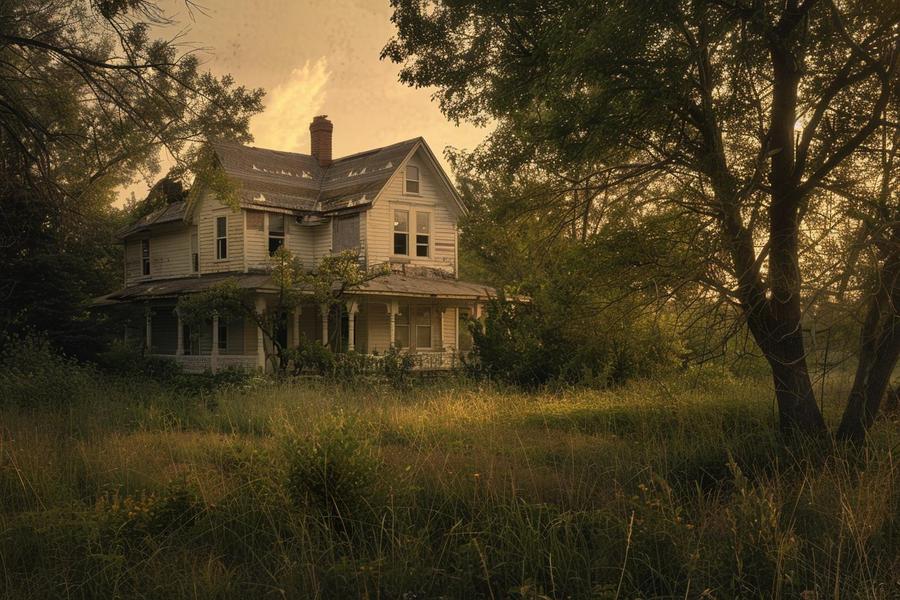 Alt text: A rundown house with overgrown weeds - Can You Sell A Condemned House.