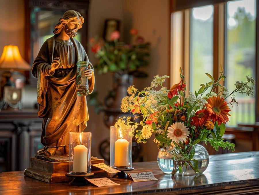 Alt text: St. Joseph Statue, a powerful tool for selling houses - prayer guide.