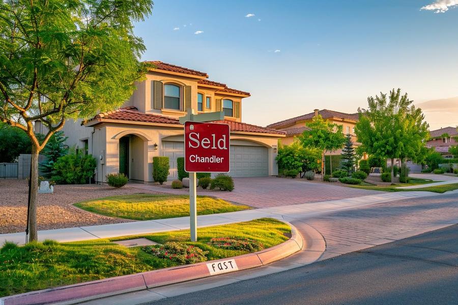 Alt text: "Illustration showing steps to sell my house fast in Chandler with cash."