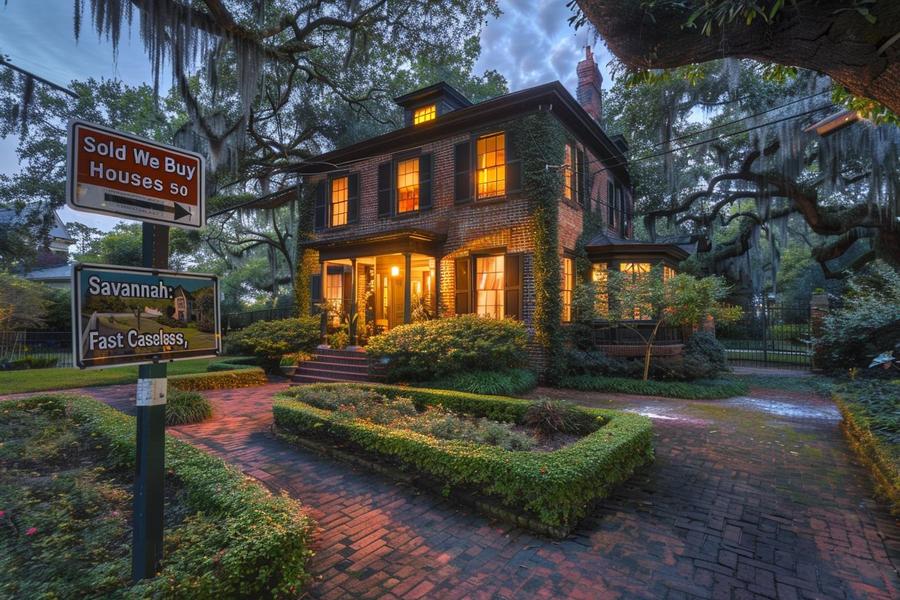 Alt text: "We buy houses Savannah - choosing cash sale offers quick, stress-free process."